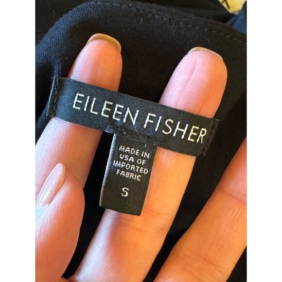 Eileen Fisher Dress Women Small Black Sleeveless Fit‎ And Flare Jersey Knit Midi - Picture 7 of 9